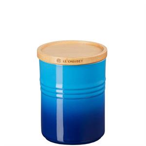 Le Creuset Azure Stoneware Medium Storage Jar with Wooden Lid